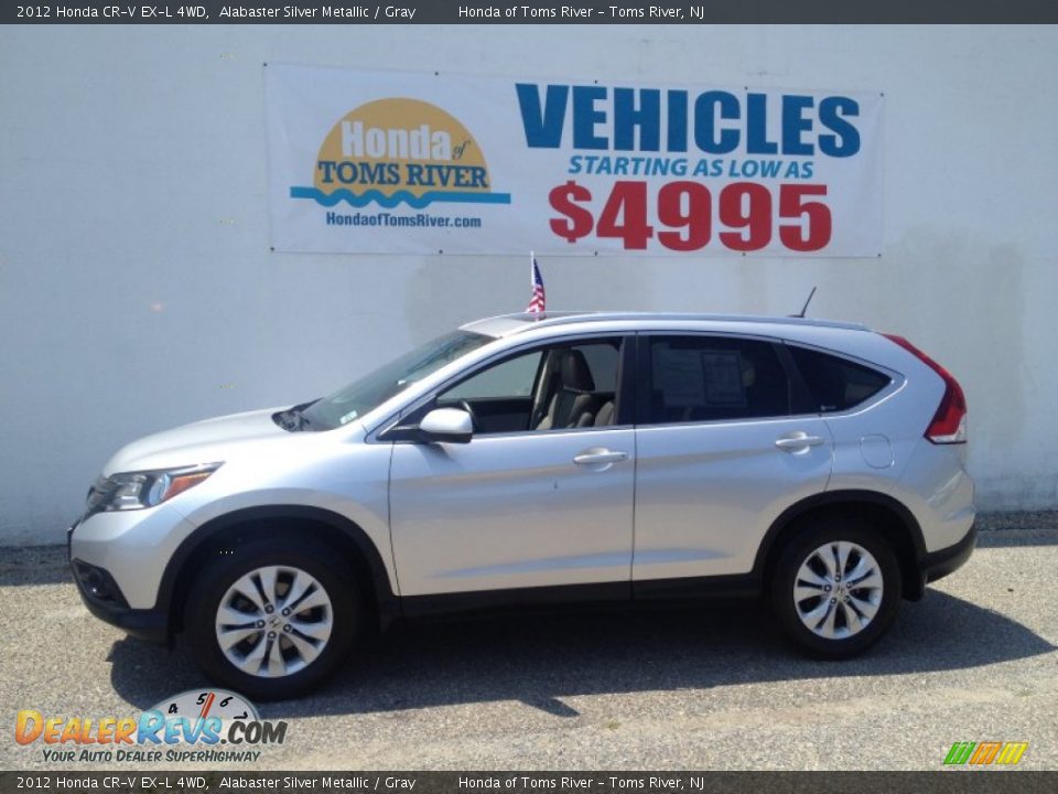2012 Honda CR-V EX-L 4WD Alabaster Silver Metallic / Gray Photo #5