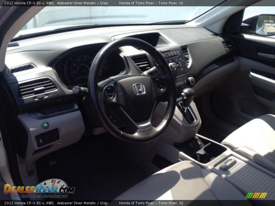 2012 Honda CR-V EX-L 4WD Alabaster Silver Metallic / Gray Photo #14