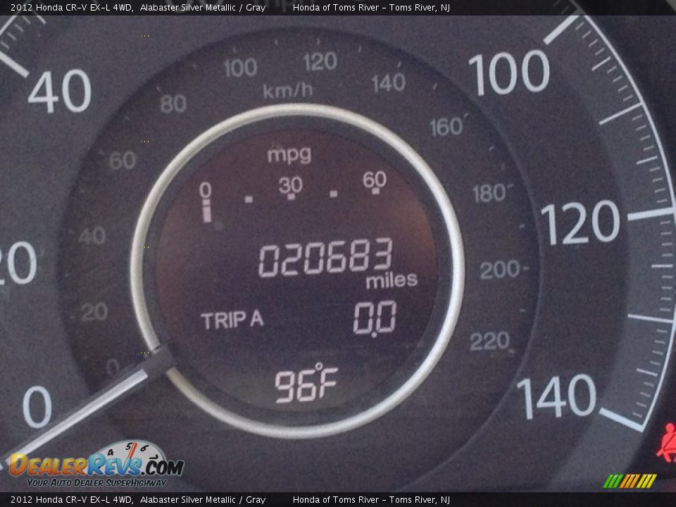 2012 Honda CR-V EX-L 4WD Alabaster Silver Metallic / Gray Photo #22