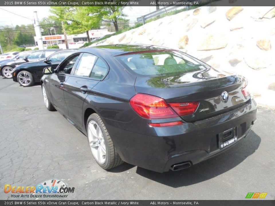 2015 BMW 6 Series 650i xDrive Gran Coupe Carbon Black Metallic / Ivory White Photo #4