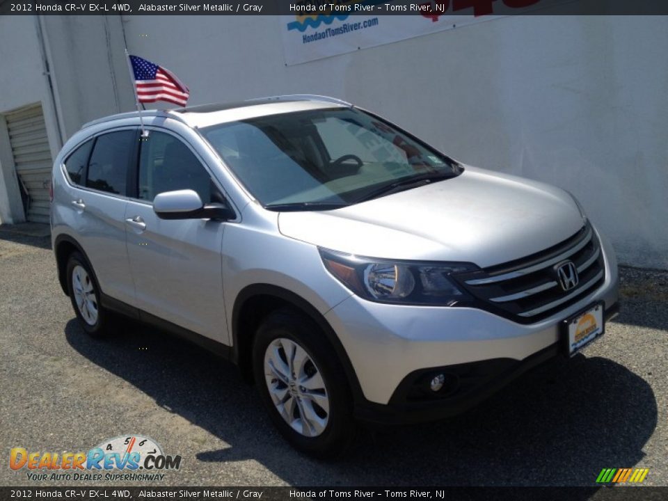 2012 Honda CR-V EX-L 4WD Alabaster Silver Metallic / Gray Photo #32