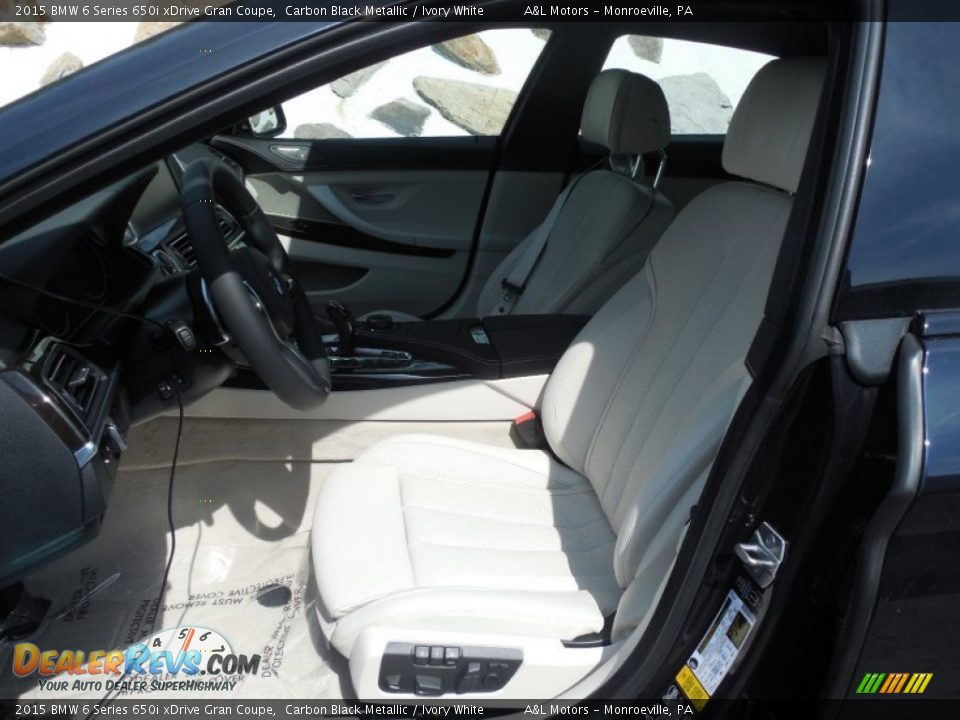 2015 BMW 6 Series 650i xDrive Gran Coupe Carbon Black Metallic / Ivory White Photo #12