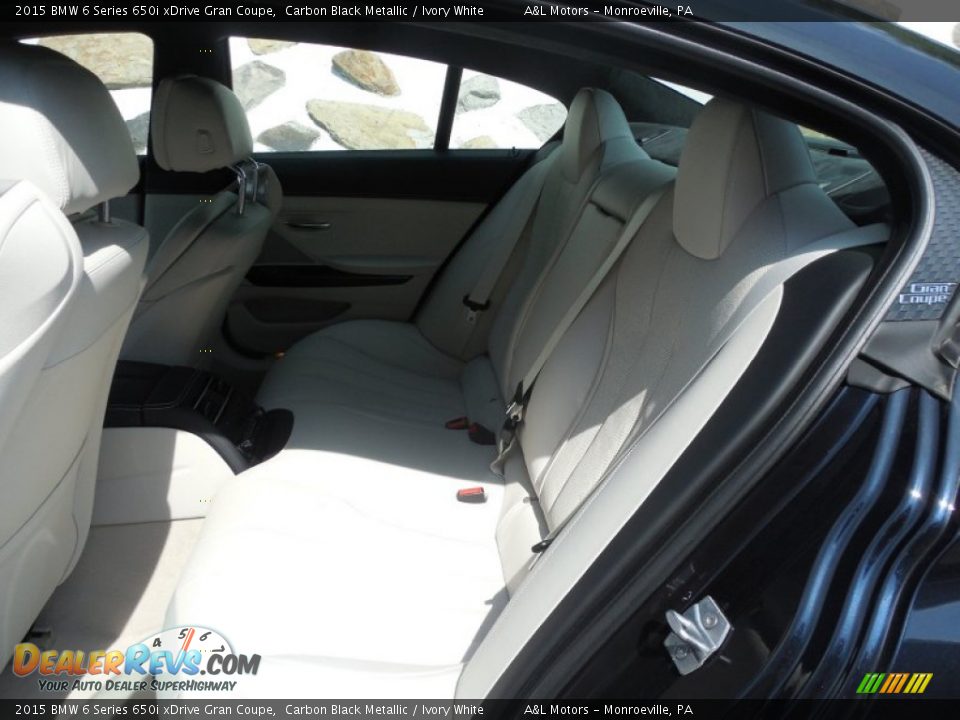 2015 BMW 6 Series 650i xDrive Gran Coupe Carbon Black Metallic / Ivory White Photo #13