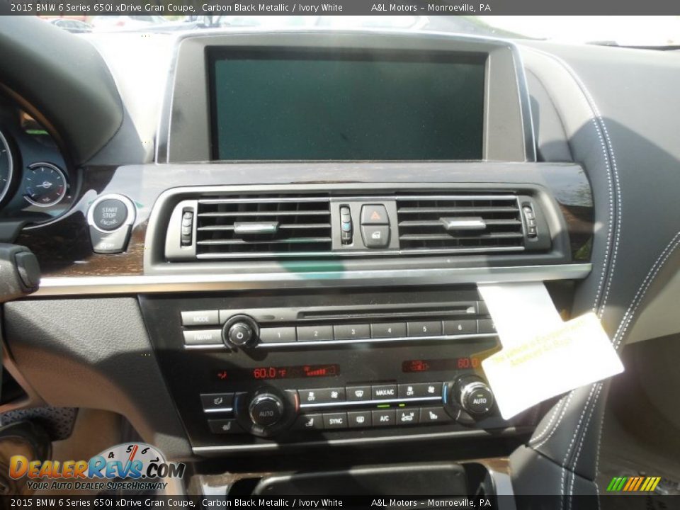 2015 BMW 6 Series 650i xDrive Gran Coupe Carbon Black Metallic / Ivory White Photo #17