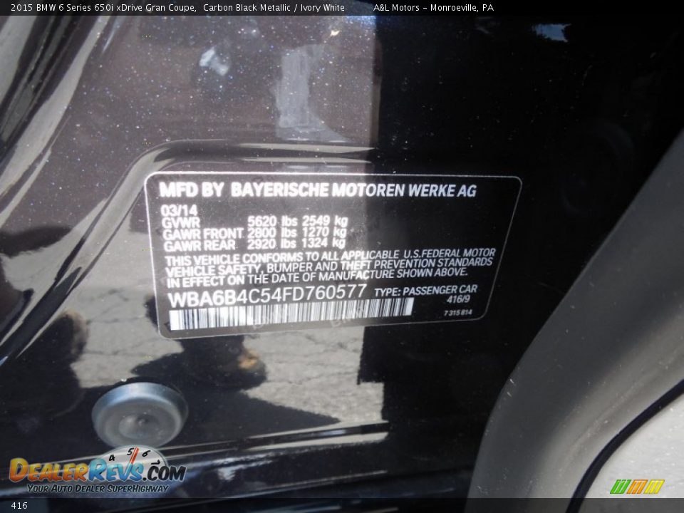 416 - 2015 BMW 6 Series