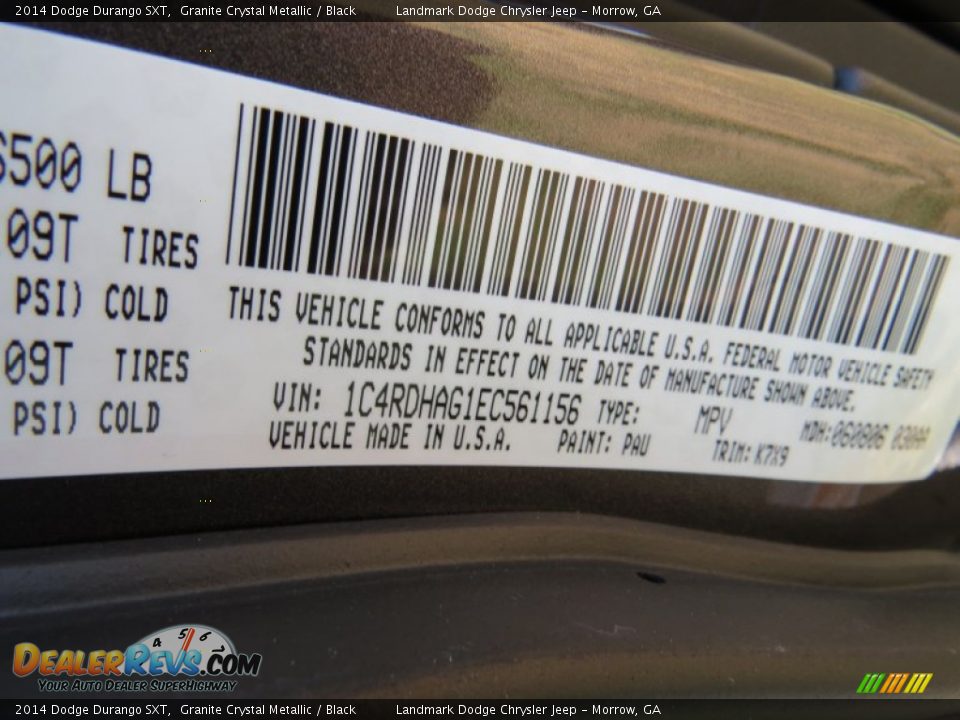 2014 Dodge Durango SXT Granite Crystal Metallic / Black Photo #9