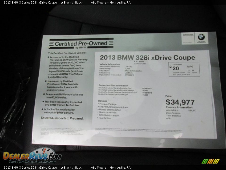 2013 BMW 3 Series 328i xDrive Coupe Jet Black / Black Photo #14