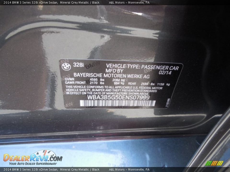 2014 BMW 3 Series 328i xDrive Sedan Mineral Grey Metallic / Black Photo #19