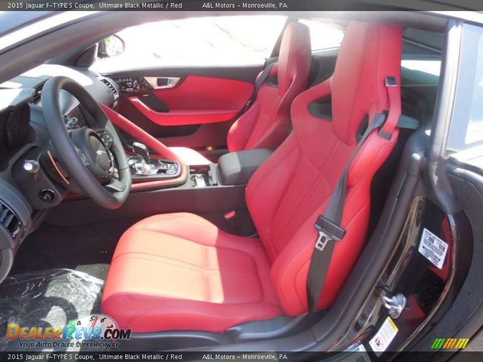 Red Interior - 2015 Jaguar F-TYPE S Coupe Photo #13