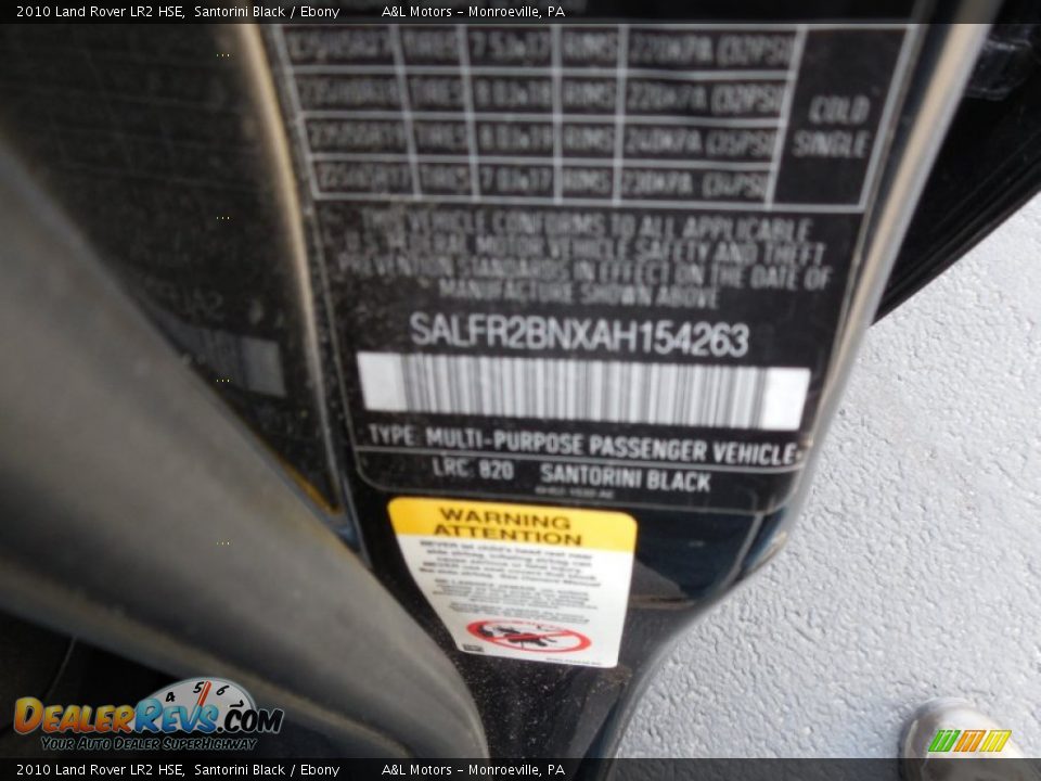 2010 Land Rover LR2 HSE Santorini Black / Ebony Photo #19