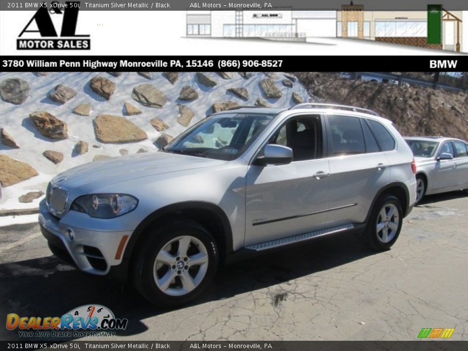 2011 BMW X5 xDrive 50i Titanium Silver Metallic / Black Photo #1
