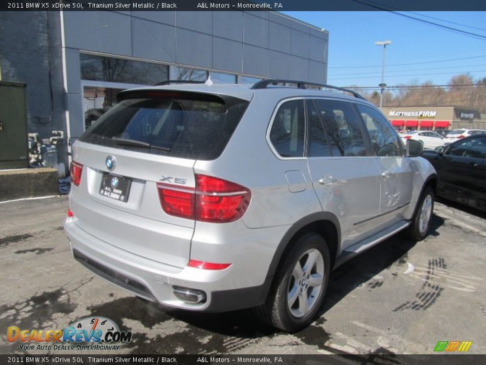2011 BMW X5 xDrive 50i Titanium Silver Metallic / Black Photo #6