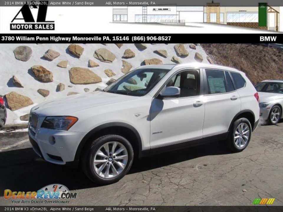 2014 BMW X3 xDrive28i Alpine White / Sand Beige Photo #1