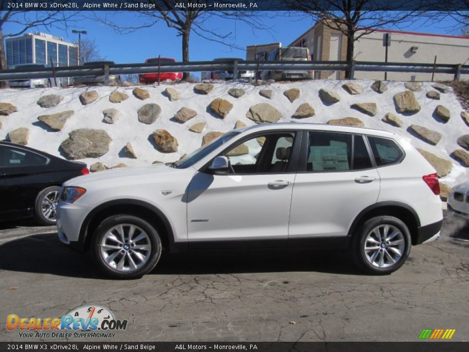 2014 BMW X3 xDrive28i Alpine White / Sand Beige Photo #2