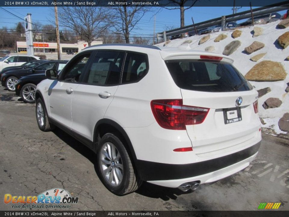 2014 BMW X3 xDrive28i Alpine White / Sand Beige Photo #4