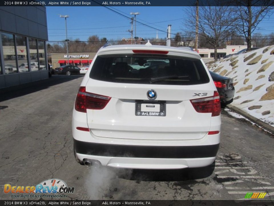 2014 BMW X3 xDrive28i Alpine White / Sand Beige Photo #5
