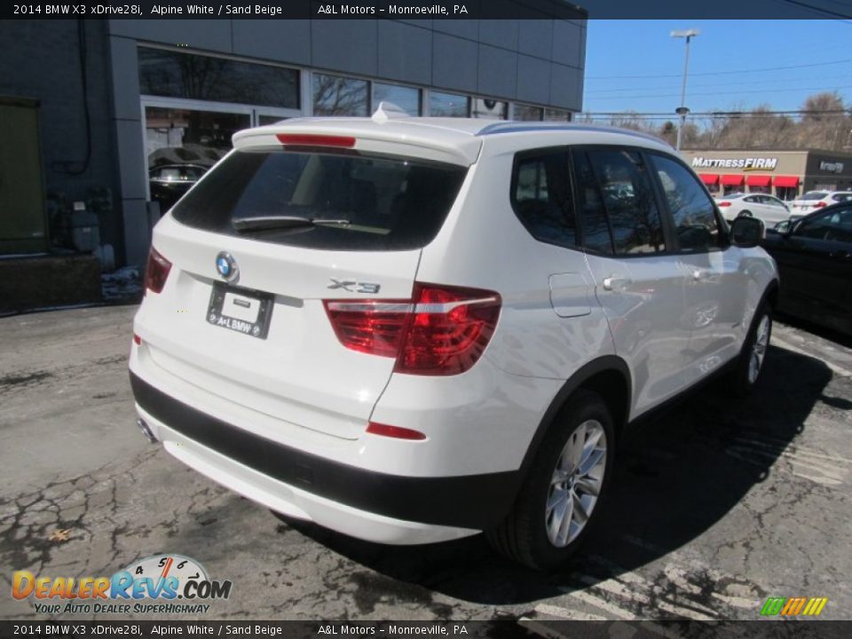 2014 BMW X3 xDrive28i Alpine White / Sand Beige Photo #6