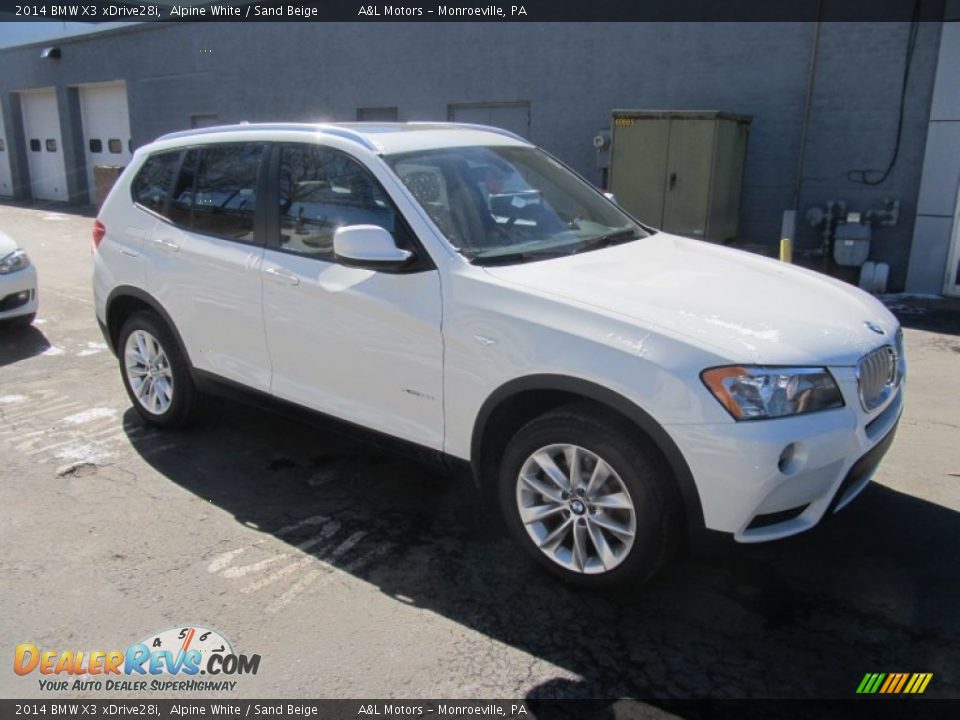2014 BMW X3 xDrive28i Alpine White / Sand Beige Photo #7