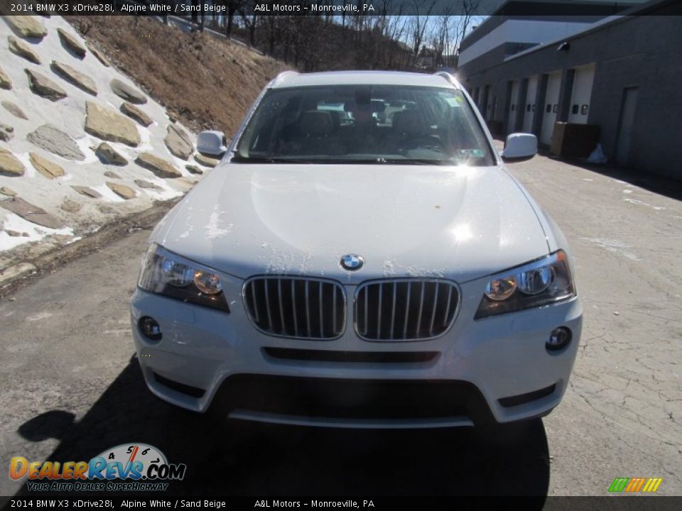 2014 BMW X3 xDrive28i Alpine White / Sand Beige Photo #8