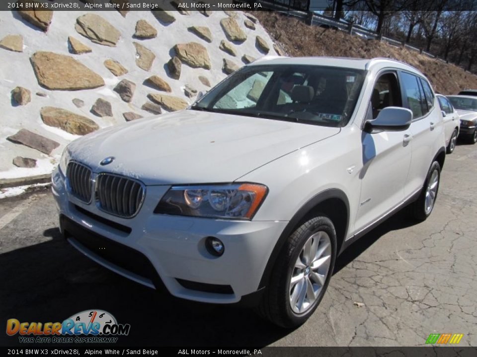 2014 BMW X3 xDrive28i Alpine White / Sand Beige Photo #9