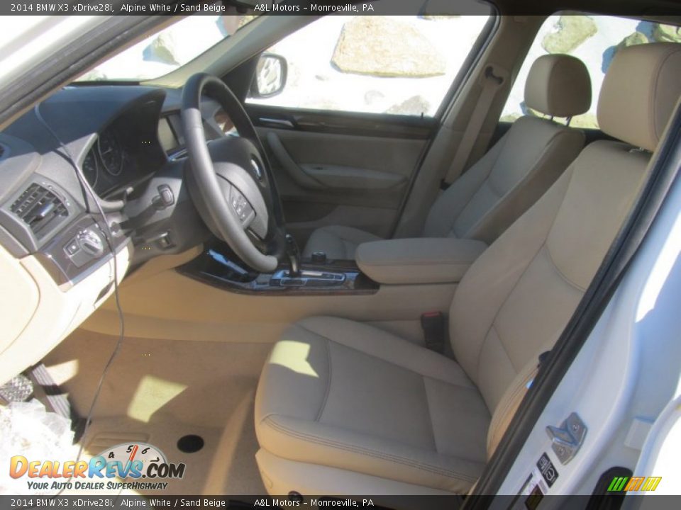 2014 BMW X3 xDrive28i Alpine White / Sand Beige Photo #12