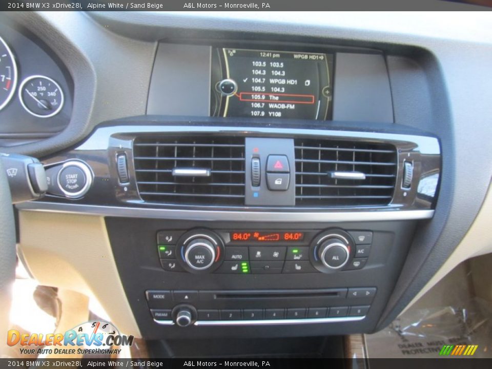 2014 BMW X3 xDrive28i Alpine White / Sand Beige Photo #17