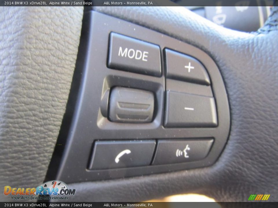 2014 BMW X3 xDrive28i Alpine White / Sand Beige Photo #18