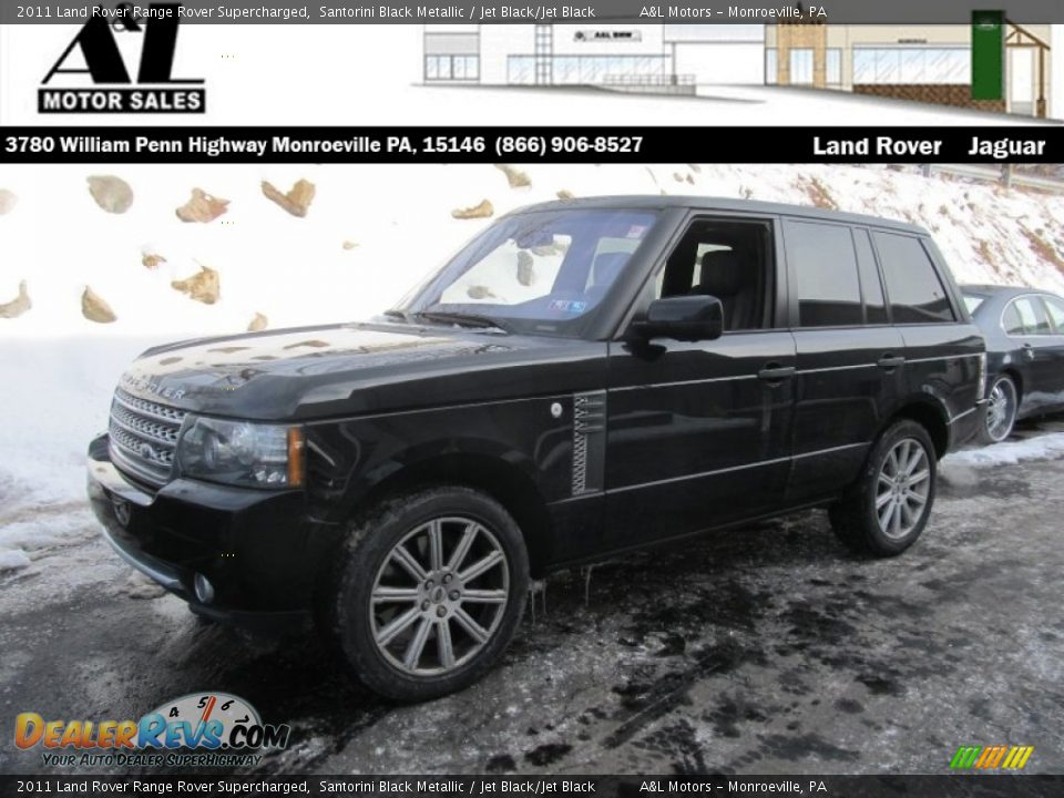 2011 Land Rover Range Rover Supercharged Santorini Black Metallic / Jet Black/Jet Black Photo #1