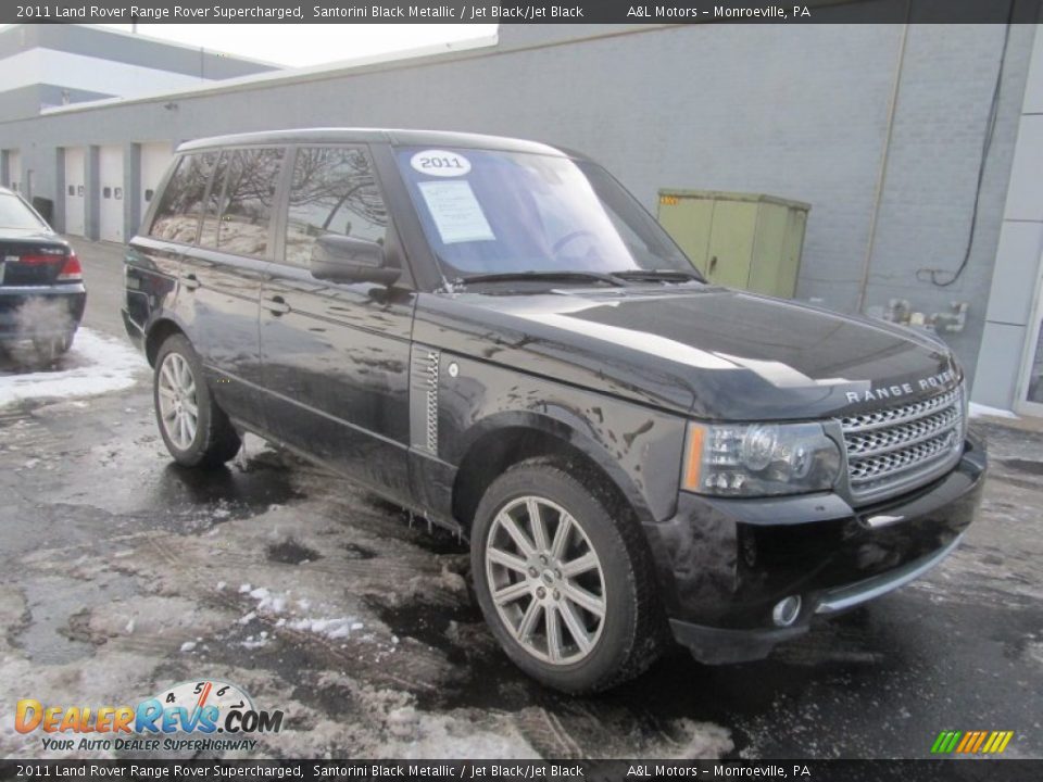 2011 Land Rover Range Rover Supercharged Santorini Black Metallic / Jet Black/Jet Black Photo #7