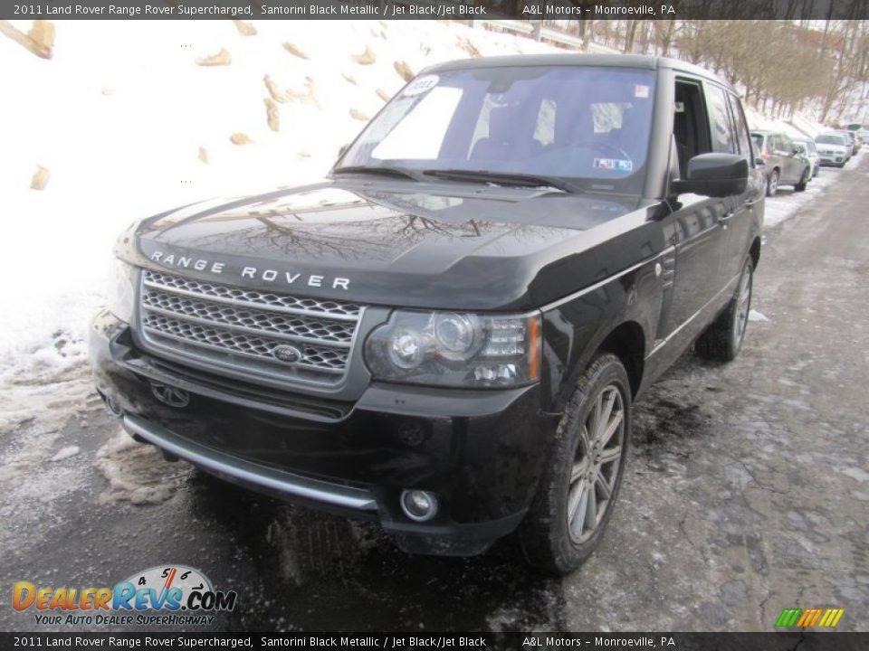 2011 Land Rover Range Rover Supercharged Santorini Black Metallic / Jet Black/Jet Black Photo #9