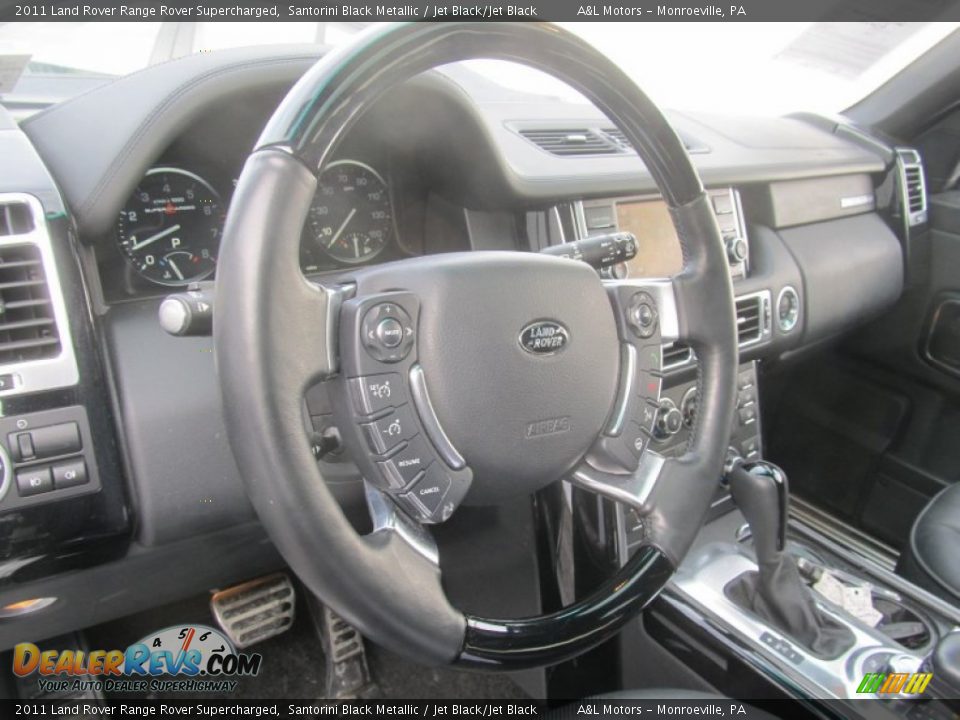 2011 Land Rover Range Rover Supercharged Santorini Black Metallic / Jet Black/Jet Black Photo #14