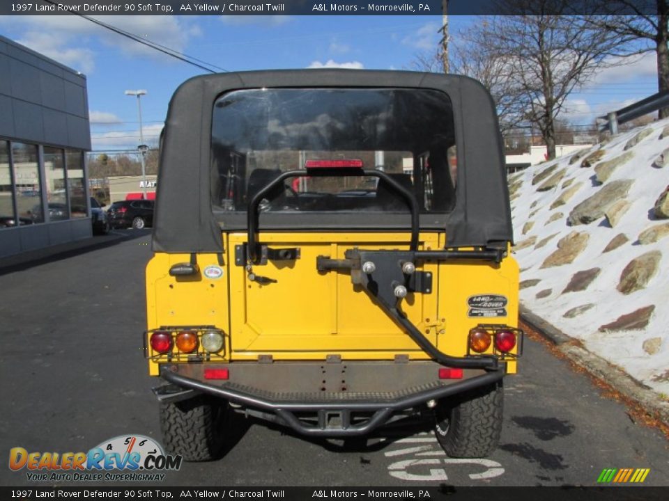 1997 Land Rover Defender 90 Soft Top AA Yellow / Charcoal Twill Photo #5
