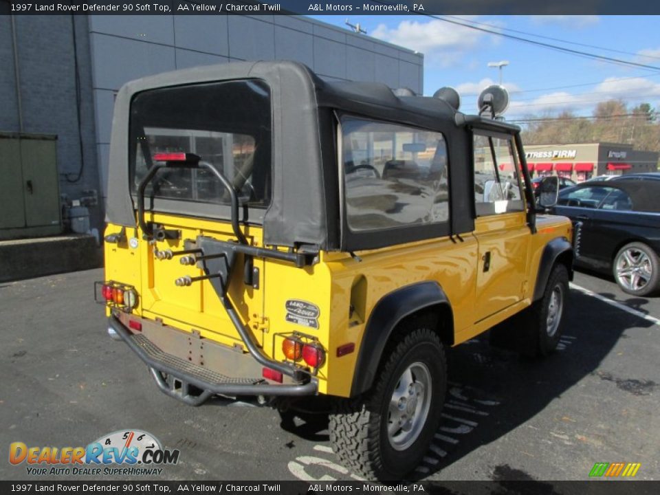 1997 Land Rover Defender 90 Soft Top AA Yellow / Charcoal Twill Photo #6