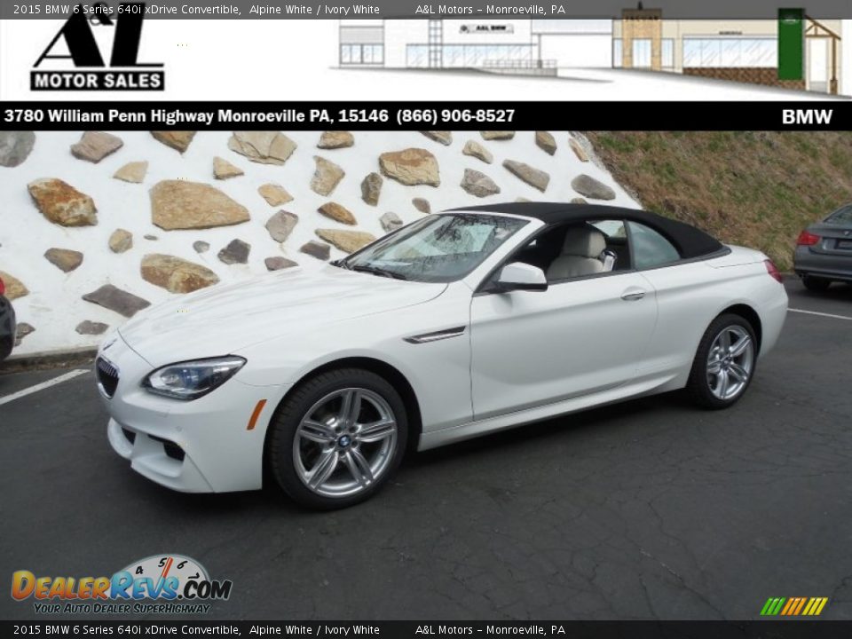 2015 BMW 6 Series 640i xDrive Convertible Alpine White / Ivory White Photo #1