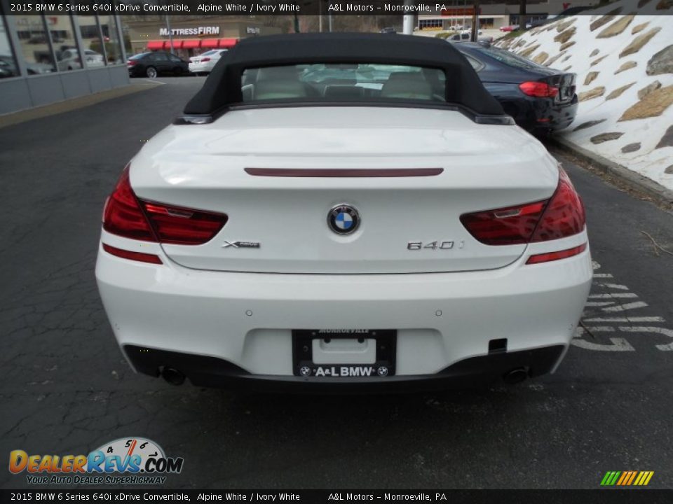 2015 BMW 6 Series 640i xDrive Convertible Alpine White / Ivory White Photo #5