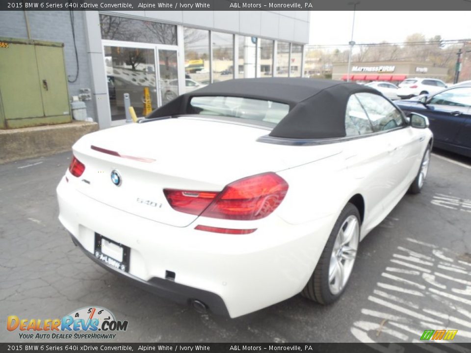 2015 BMW 6 Series 640i xDrive Convertible Alpine White / Ivory White Photo #6