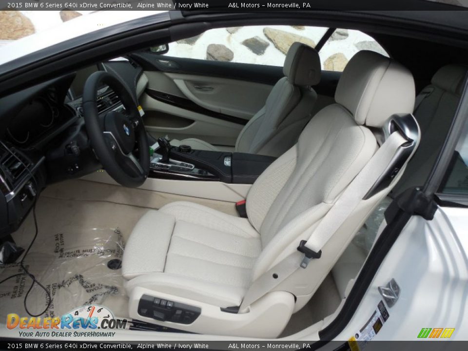 Ivory White Interior - 2015 BMW 6 Series 640i xDrive Convertible Photo #11