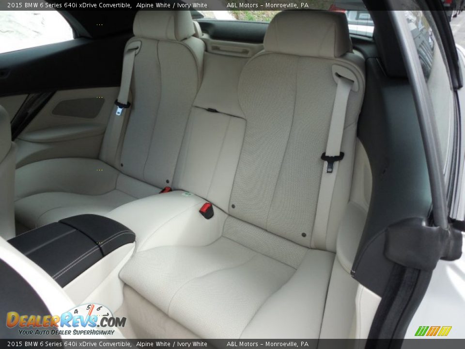 Rear Seat of 2015 BMW 6 Series 640i xDrive Convertible Photo #12