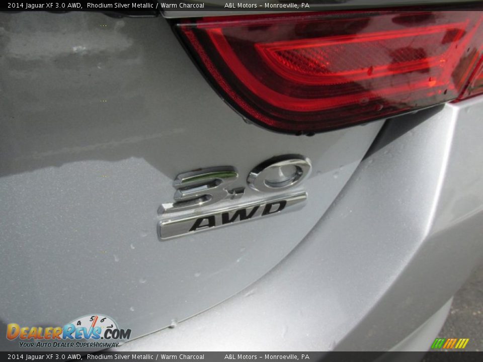 2014 Jaguar XF 3.0 AWD Rhodium Silver Metallic / Warm Charcoal Photo #6