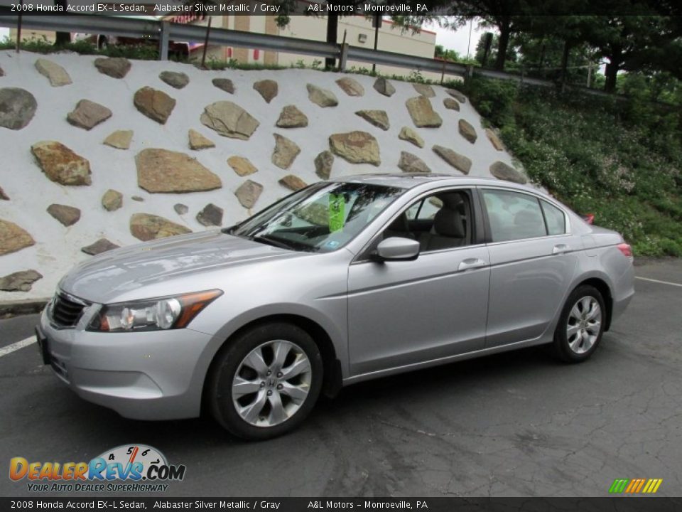 2008 Honda Accord EX-L Sedan Alabaster Silver Metallic / Gray Photo #1