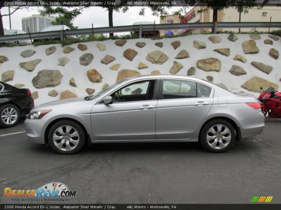 2008 Honda Accord EX-L Sedan Alabaster Silver Metallic / Gray Photo #2