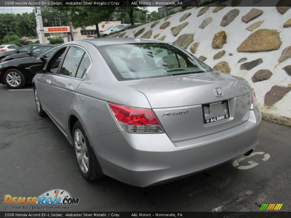 2008 Honda Accord EX-L Sedan Alabaster Silver Metallic / Gray Photo #4