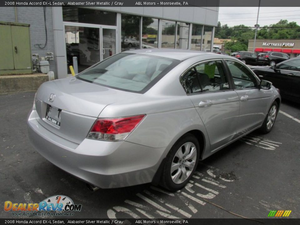 2008 Honda Accord EX-L Sedan Alabaster Silver Metallic / Gray Photo #6