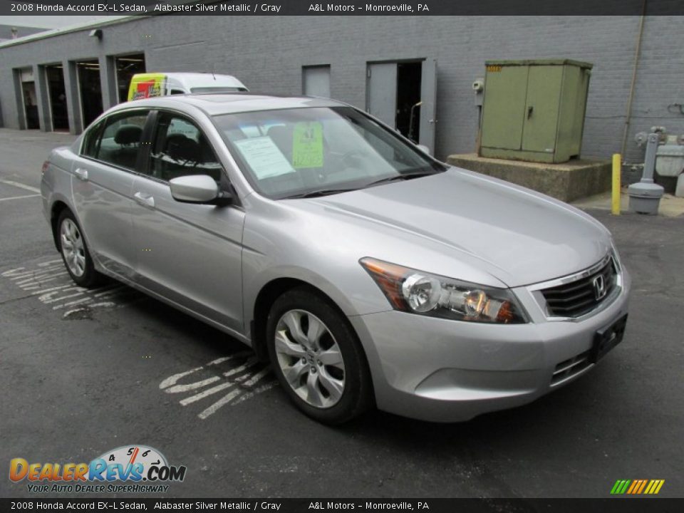 2008 Honda Accord EX-L Sedan Alabaster Silver Metallic / Gray Photo #7