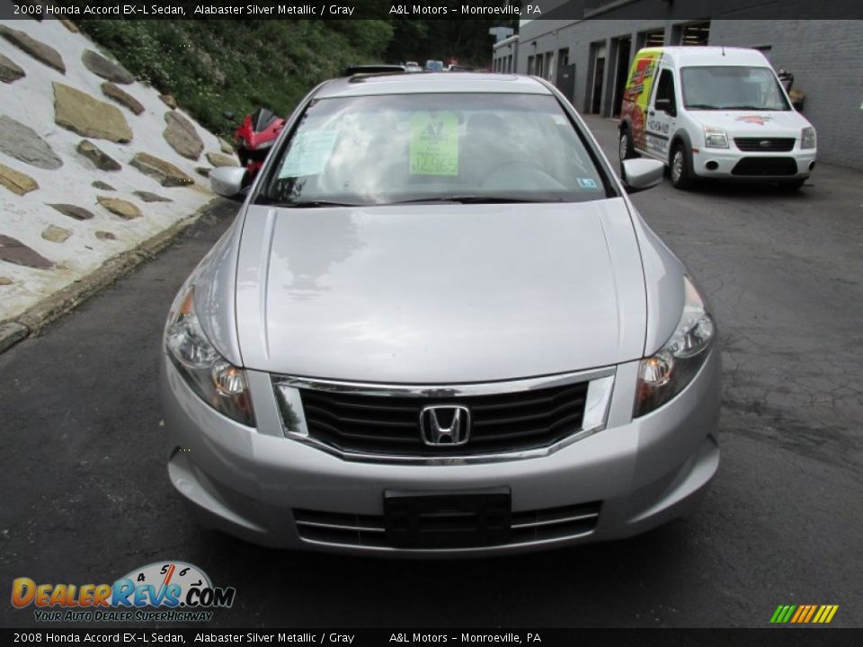 2008 Honda Accord EX-L Sedan Alabaster Silver Metallic / Gray Photo #8