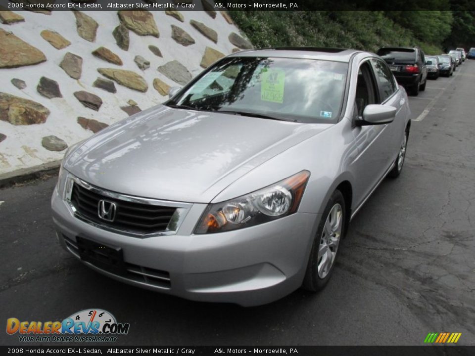 2008 Honda Accord EX-L Sedan Alabaster Silver Metallic / Gray Photo #9