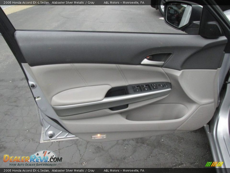 2008 Honda Accord EX-L Sedan Alabaster Silver Metallic / Gray Photo #10