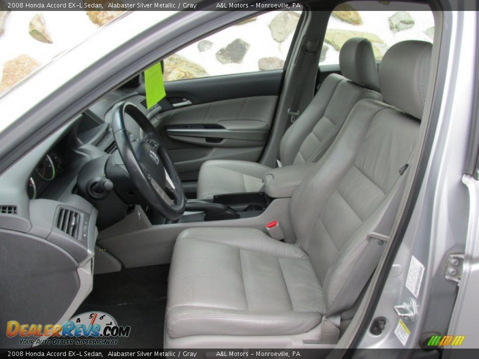 2008 Honda Accord EX-L Sedan Alabaster Silver Metallic / Gray Photo #12