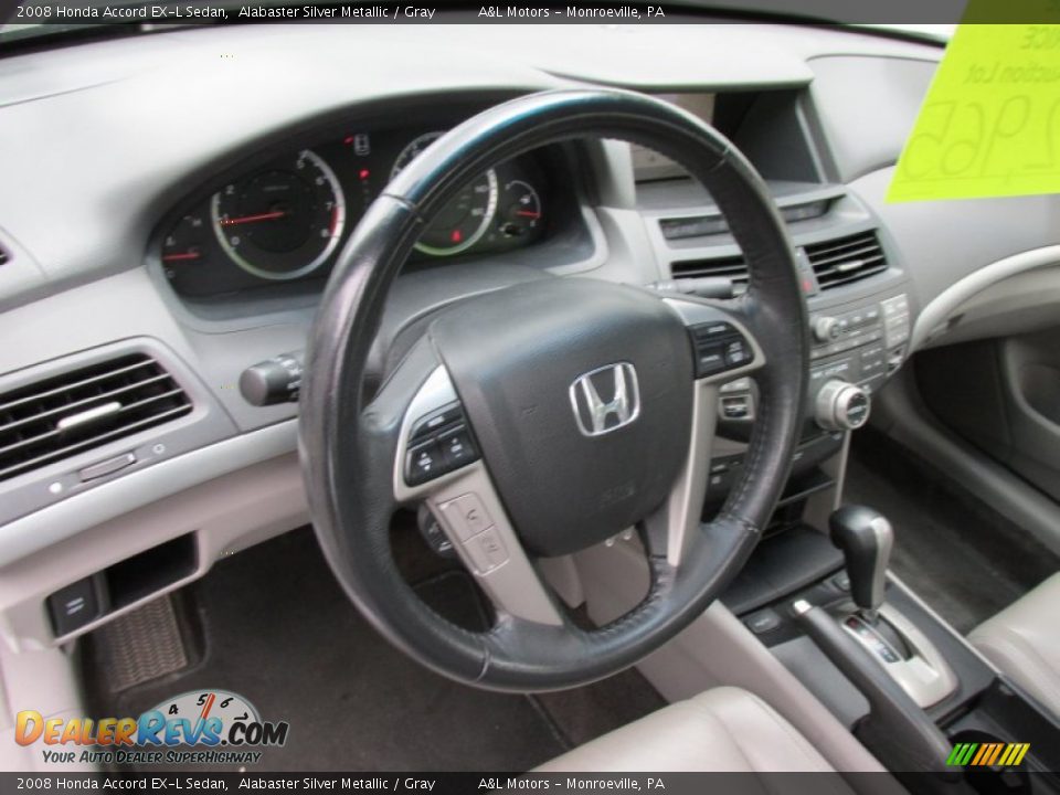 2008 Honda Accord EX-L Sedan Alabaster Silver Metallic / Gray Photo #14