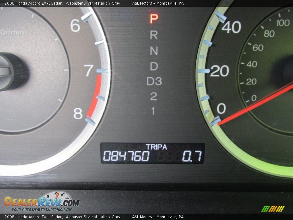 2008 Honda Accord EX-L Sedan Alabaster Silver Metallic / Gray Photo #20